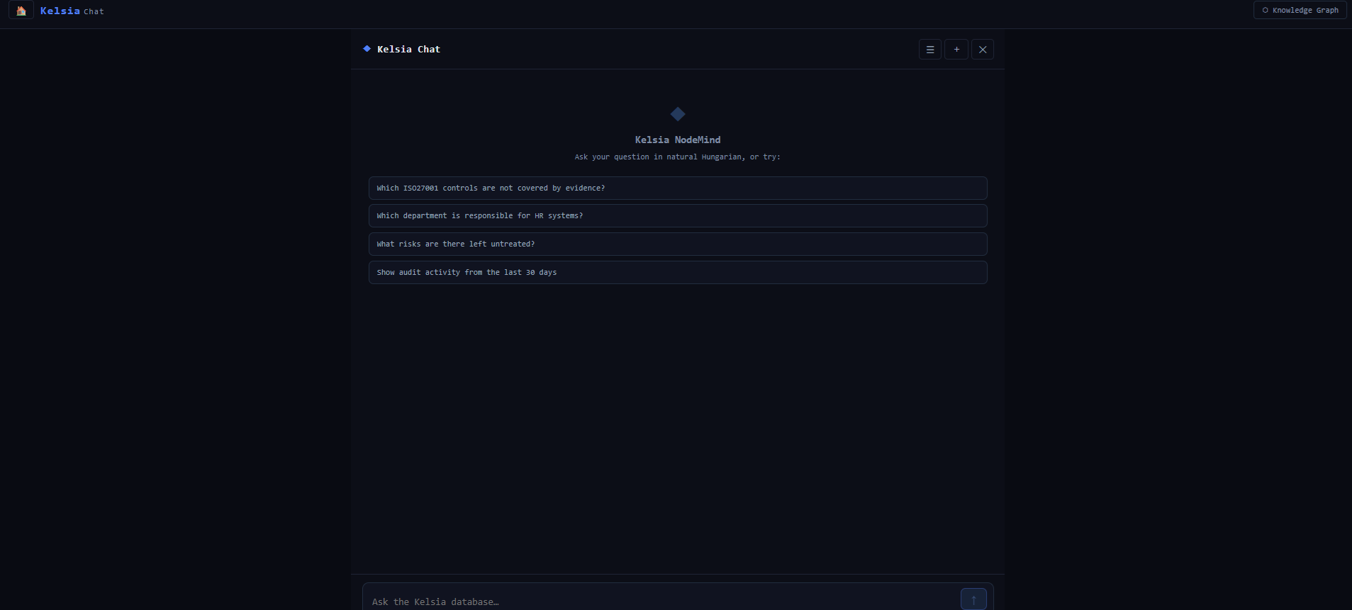 Kelsia NodeMind — asking in natural language